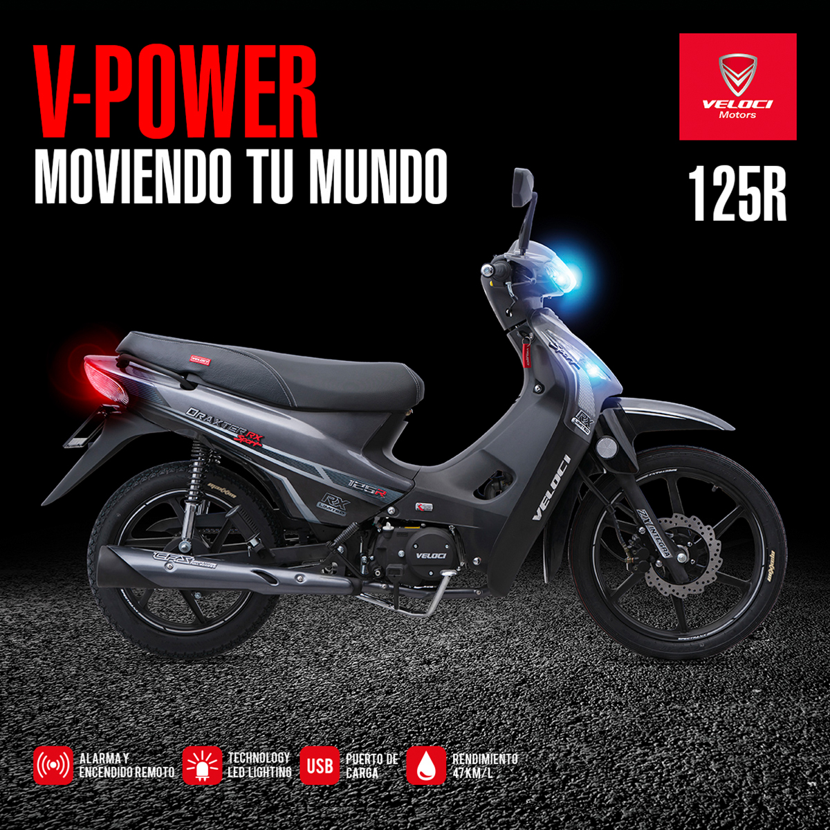 Moto Veloci Draxter Rx Sport Limited 125cc Plata 2023