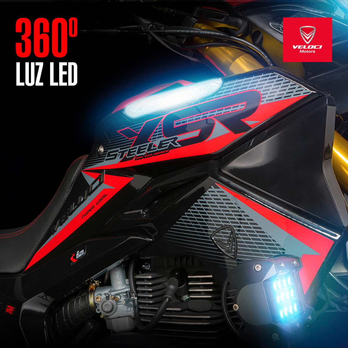 Moto Veloci Steeler Pro XR2 300cc Rojo 2023