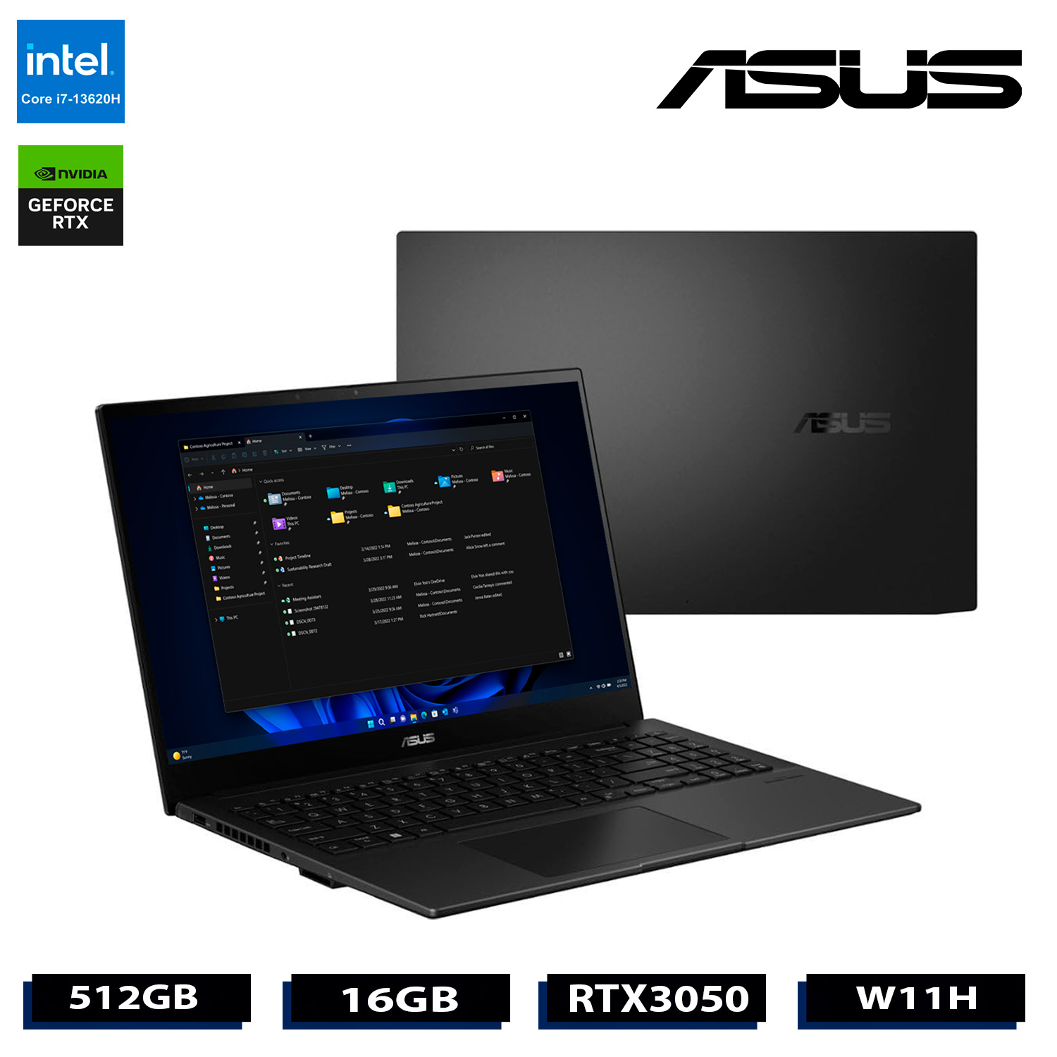 Laptop Asus Creator Q530V 156 Core i7 16GB 512GB Rtx3050 Fhd W11H Ing Negro.
