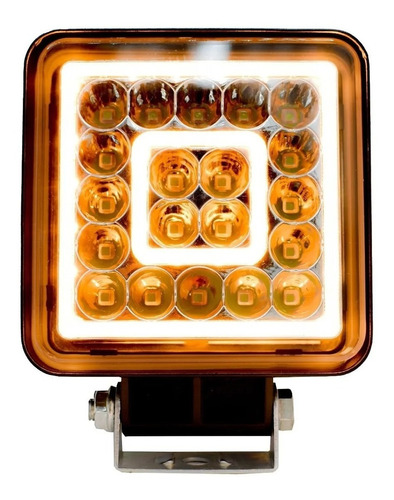 2 FaroS Hiper Led Reversero 4 Pulgadas Blanco Ojo Ambar con Base