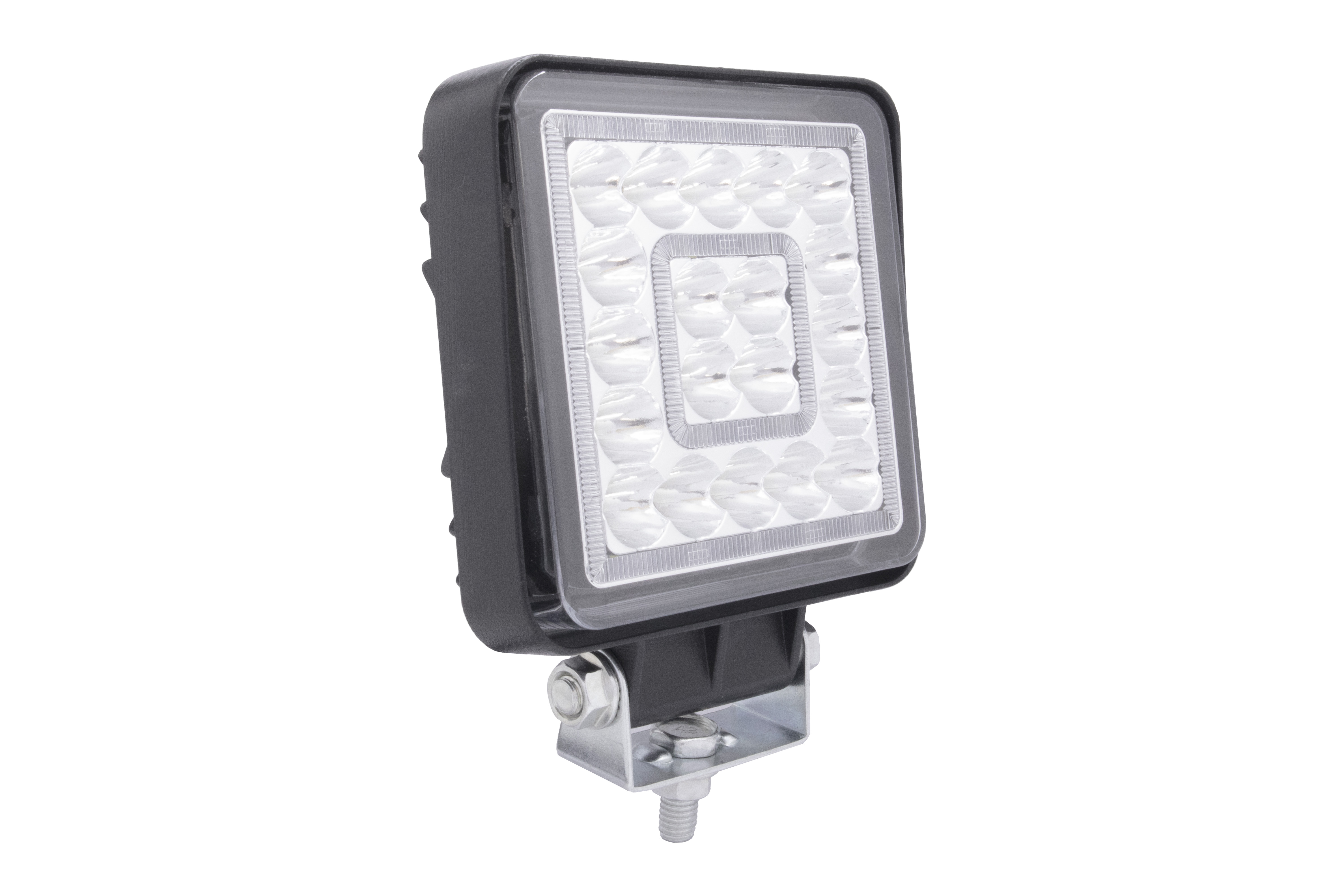 2 FaroS Hiper Led Reversero 4 Pulgadas Blanco Ojo Ambar con Base