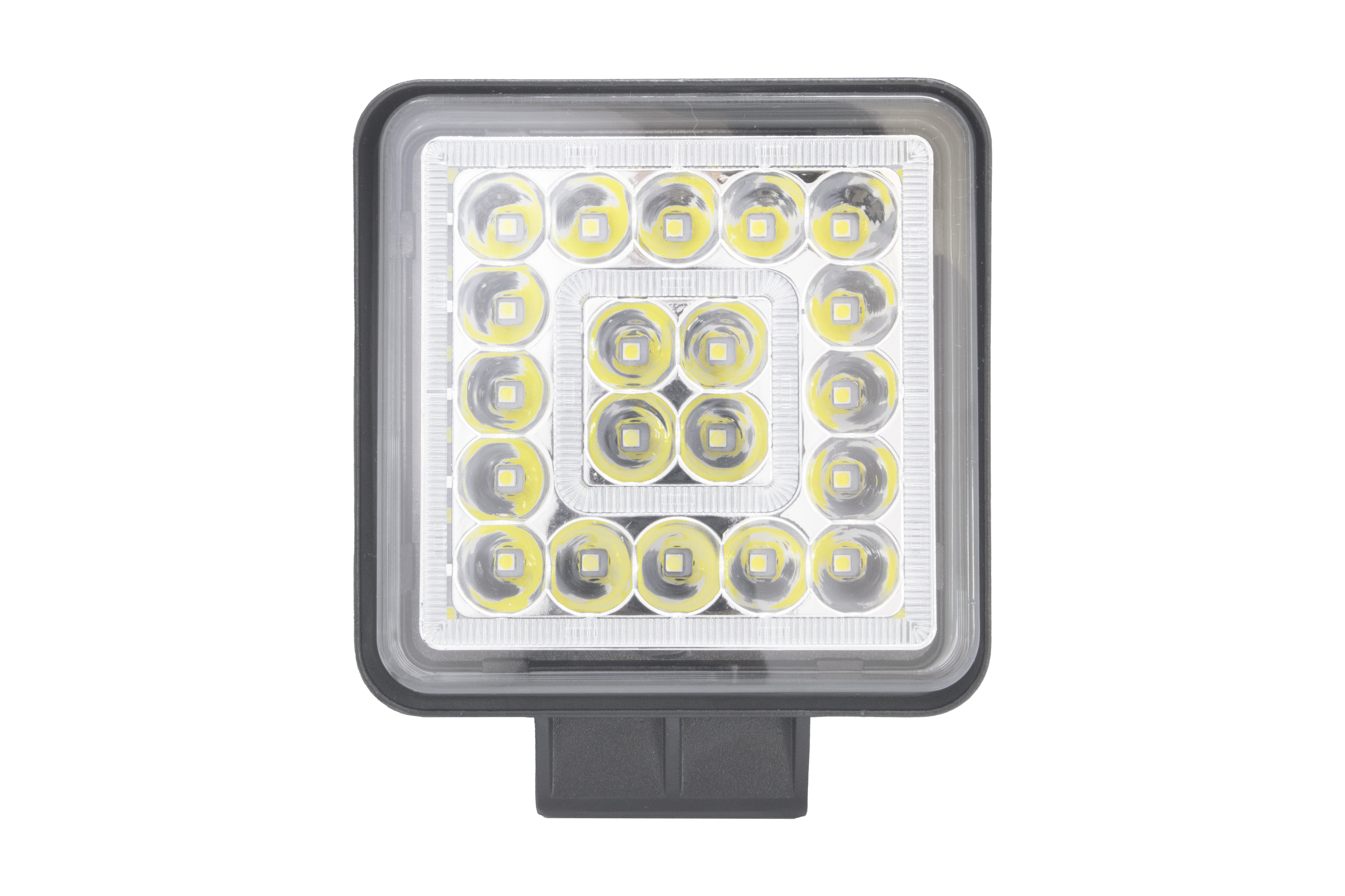 2 FaroS Hiper Led Reversero 4 Pulgadas Blanco Ojo Ambar con Base
