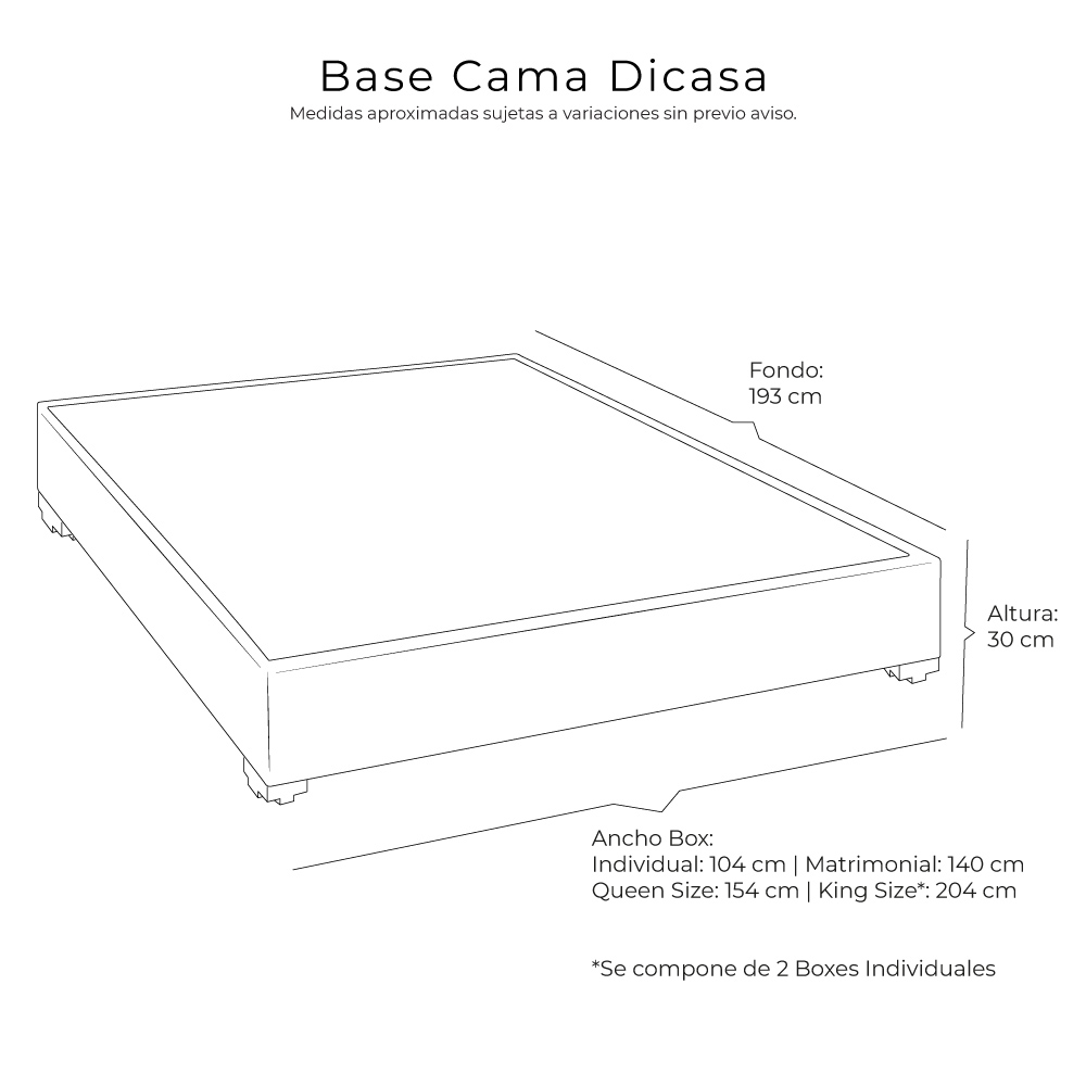 Base Cama Matrimonial Dicasa Orlando Azul