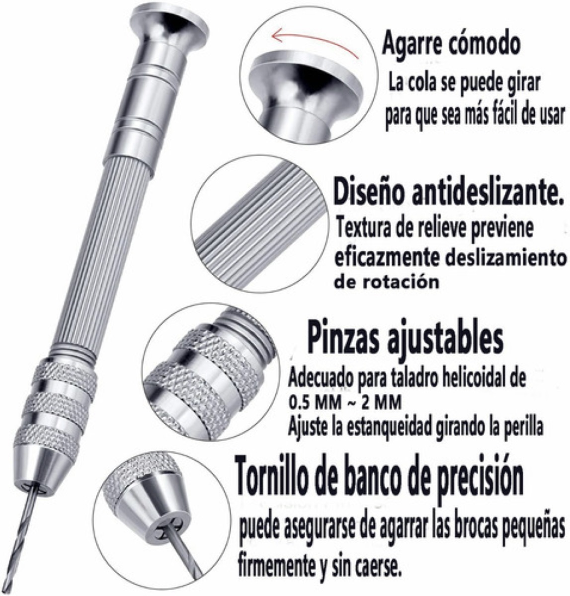 Taladro Manual Miniatura Joyeria Modelismo Brocas 11 Piezas