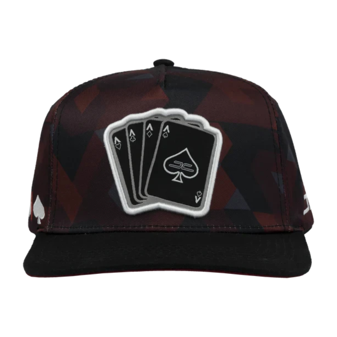 GORRA JC HATS POKER CAMO BURGUNDY 1694
