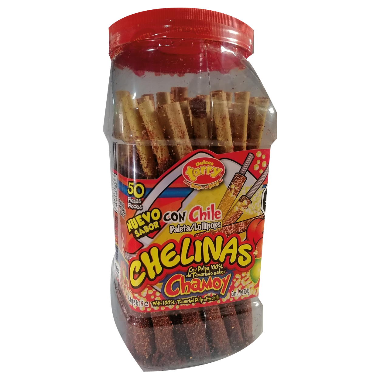 Tarry Chelinas Chamoy Chile Banderillas Grande 50pzas 