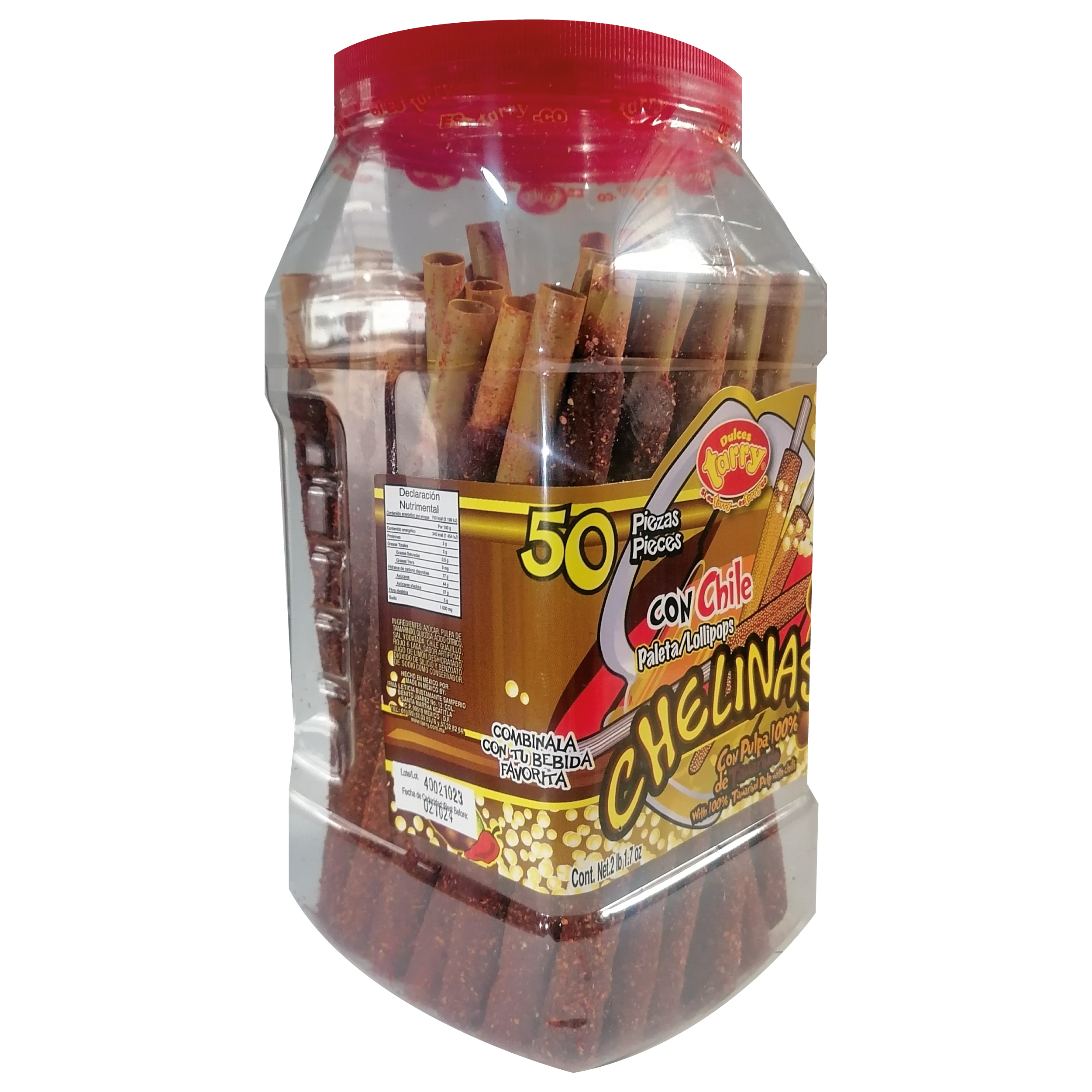 Tarry Chelinas Tamarindo Chile Banderillas Grande 50pzas