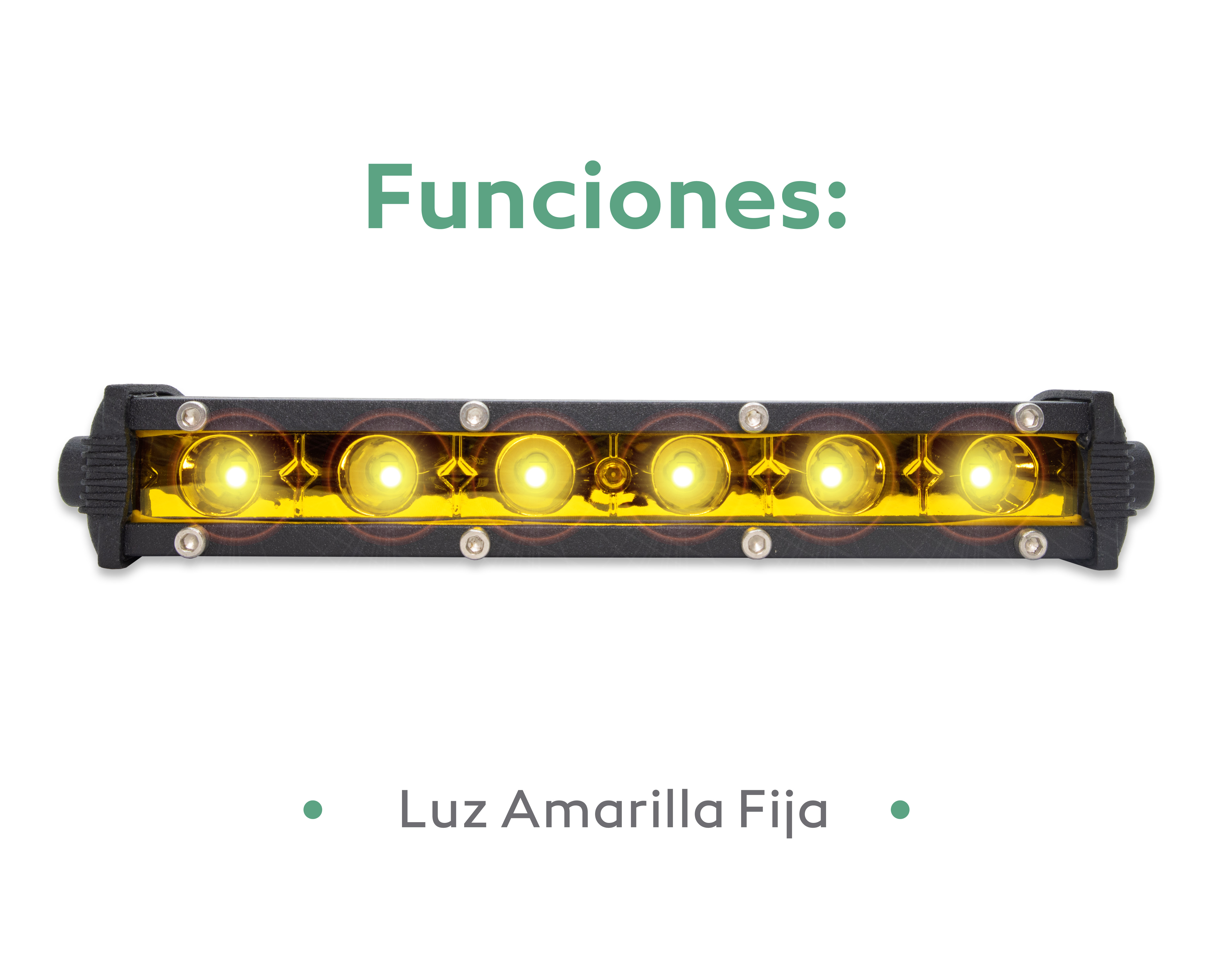 2 Barras Led Mini Slim Faro 6 Lupa 7 Pulgadas Amarilla Con Base