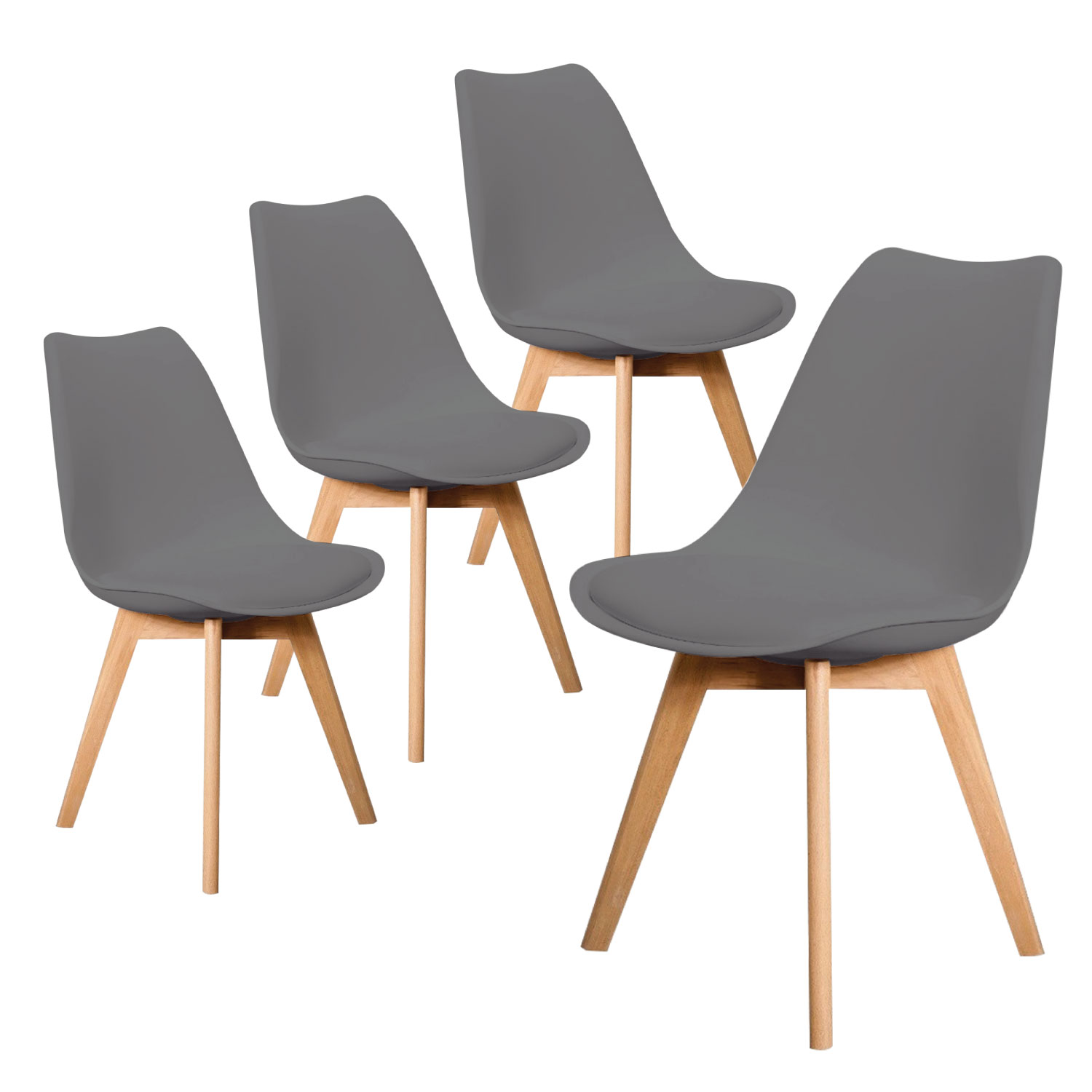 Set/Kit 4 Silla Tulip Eames Acojinada Minimalista Moderna.