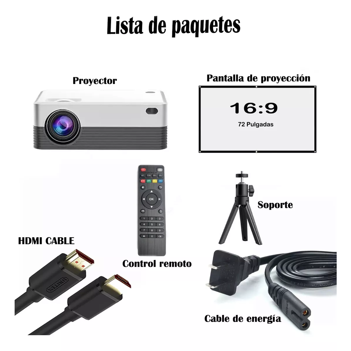 Proyector Wifi Bt Android 10 Portátil Con Pantalla 1080p 4k