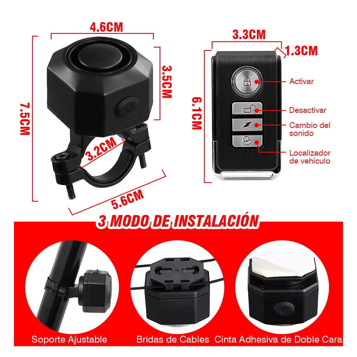Alarma Para Bicicleta Antirrobo Inalámbrica Control Remoto