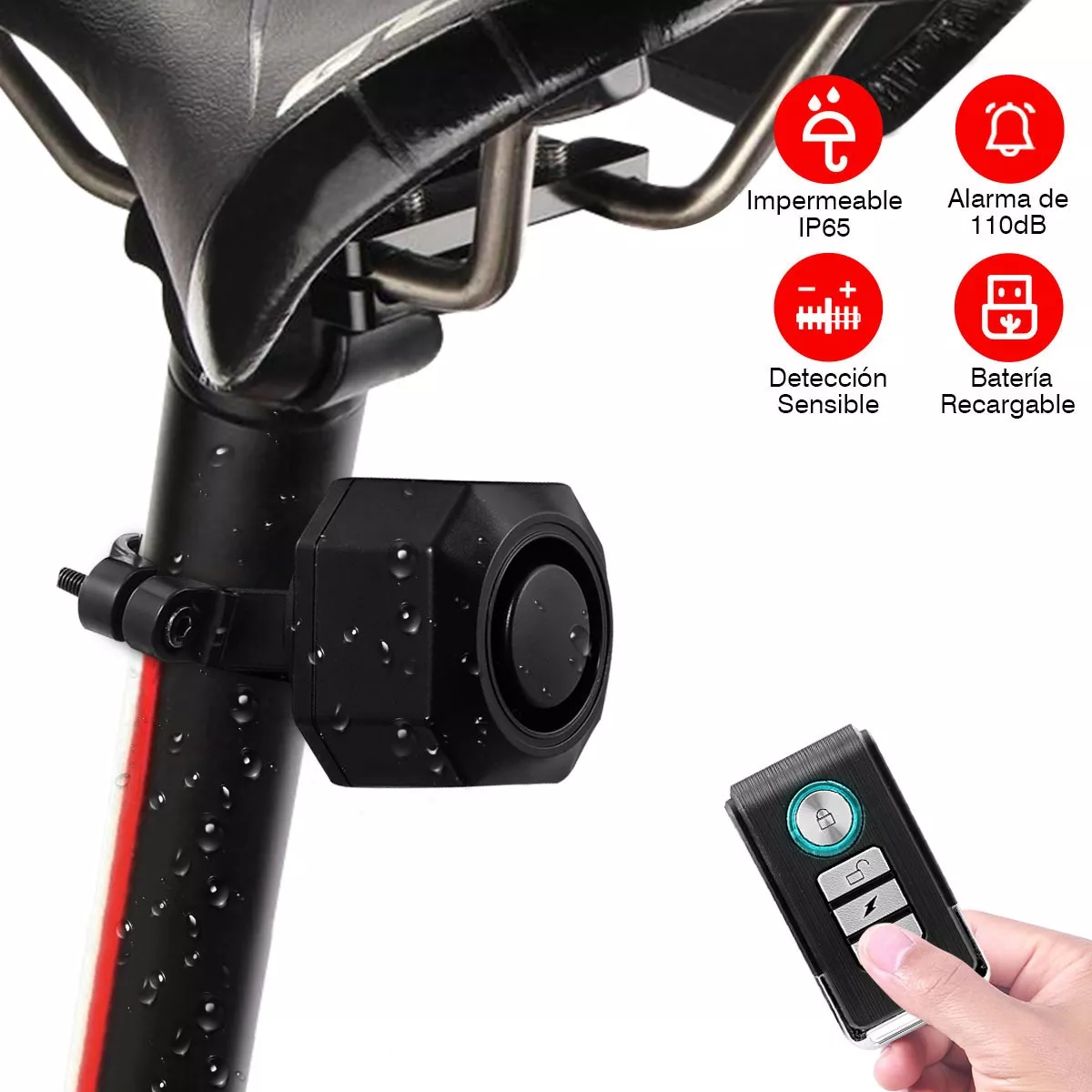 Alarma Para Bicicleta Antirrobo Inalámbrica Control Remoto
