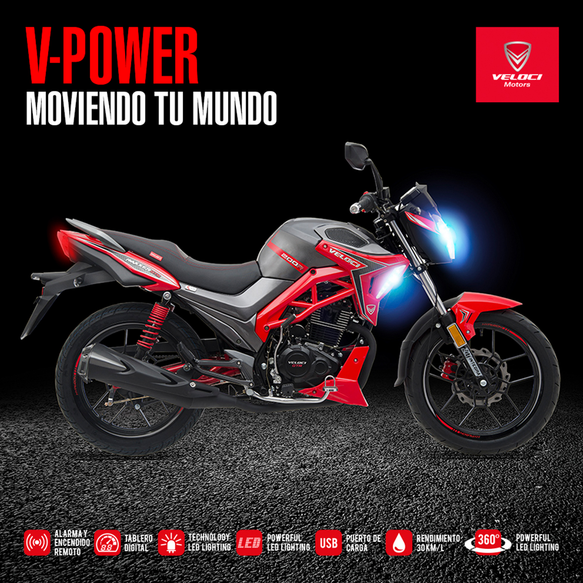 Moto Veloci Razzer GTR 2 200CC Rojo 2021