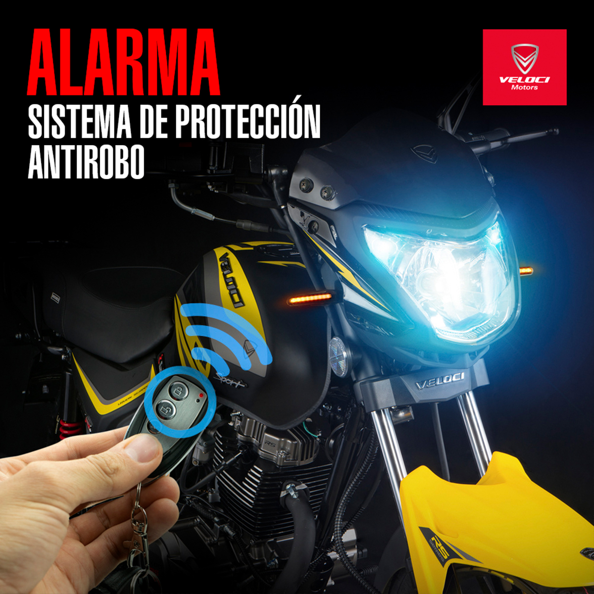 Moto Veloci Siryus RS Sport 150CC Amarillo 2024.