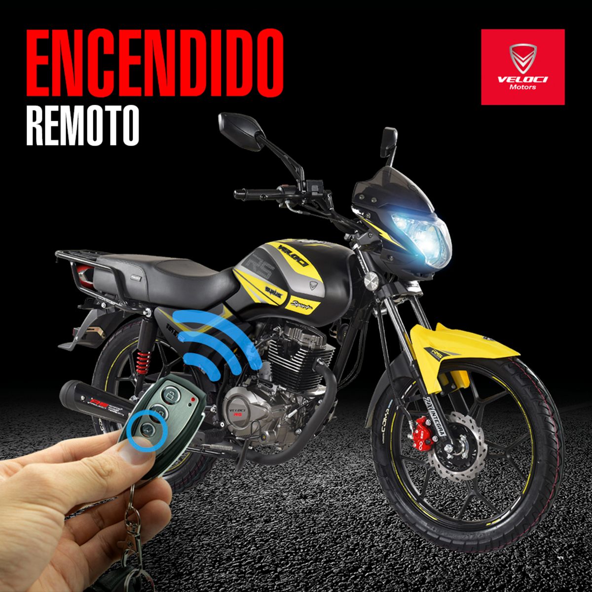 Moto Veloci Siryus RS Sport 150CC Amarillo 2024.