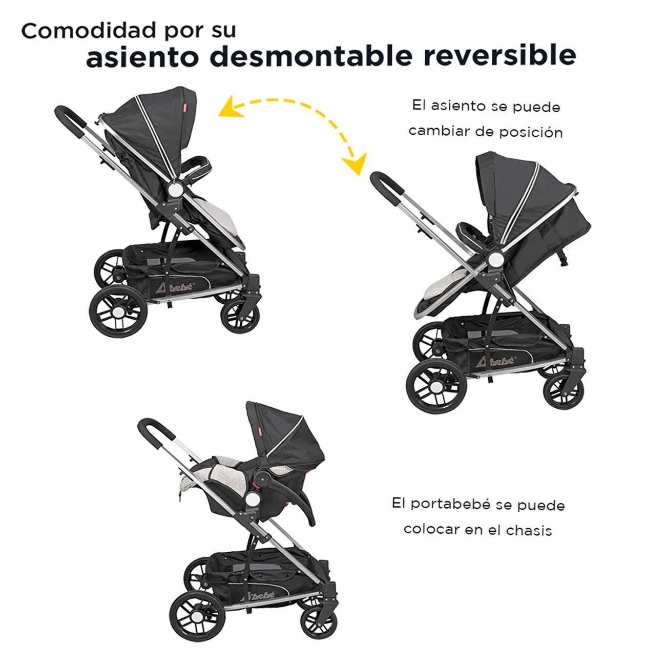 Carriola Travel System D'Bebé Crown Negra