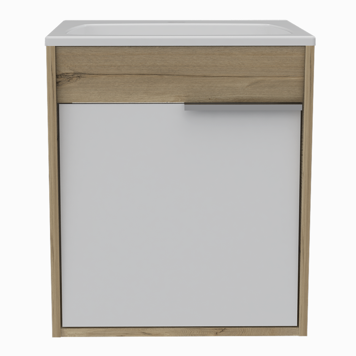 MUEBLE PARA LAVABO ARMABLE MODELO CARTER FLOTANTE CON OVALIN Y PUERTA
