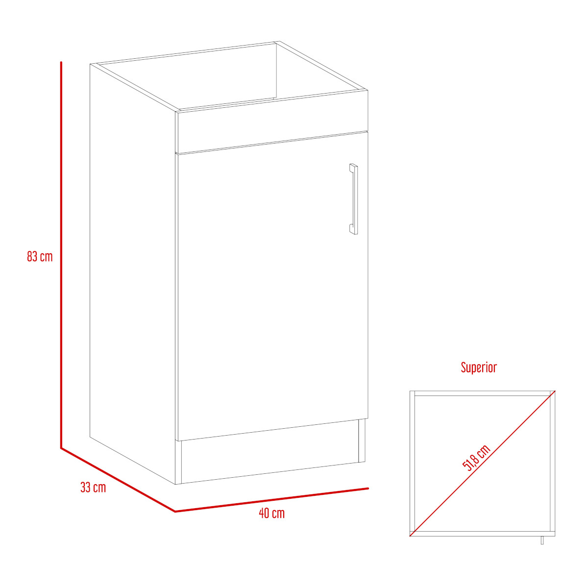 MUEBLE PARA LAVAMANOS ARMABLE CON OVALIN PARA BAÑO MODELO MADRID
