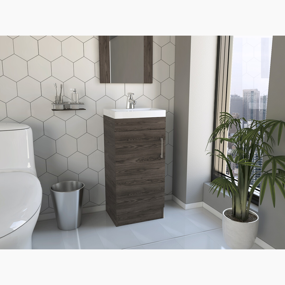 MUEBLE PARA LAVAMANOS ARMABLE CON OVALIN PARA BAÑO MODELO MADRID