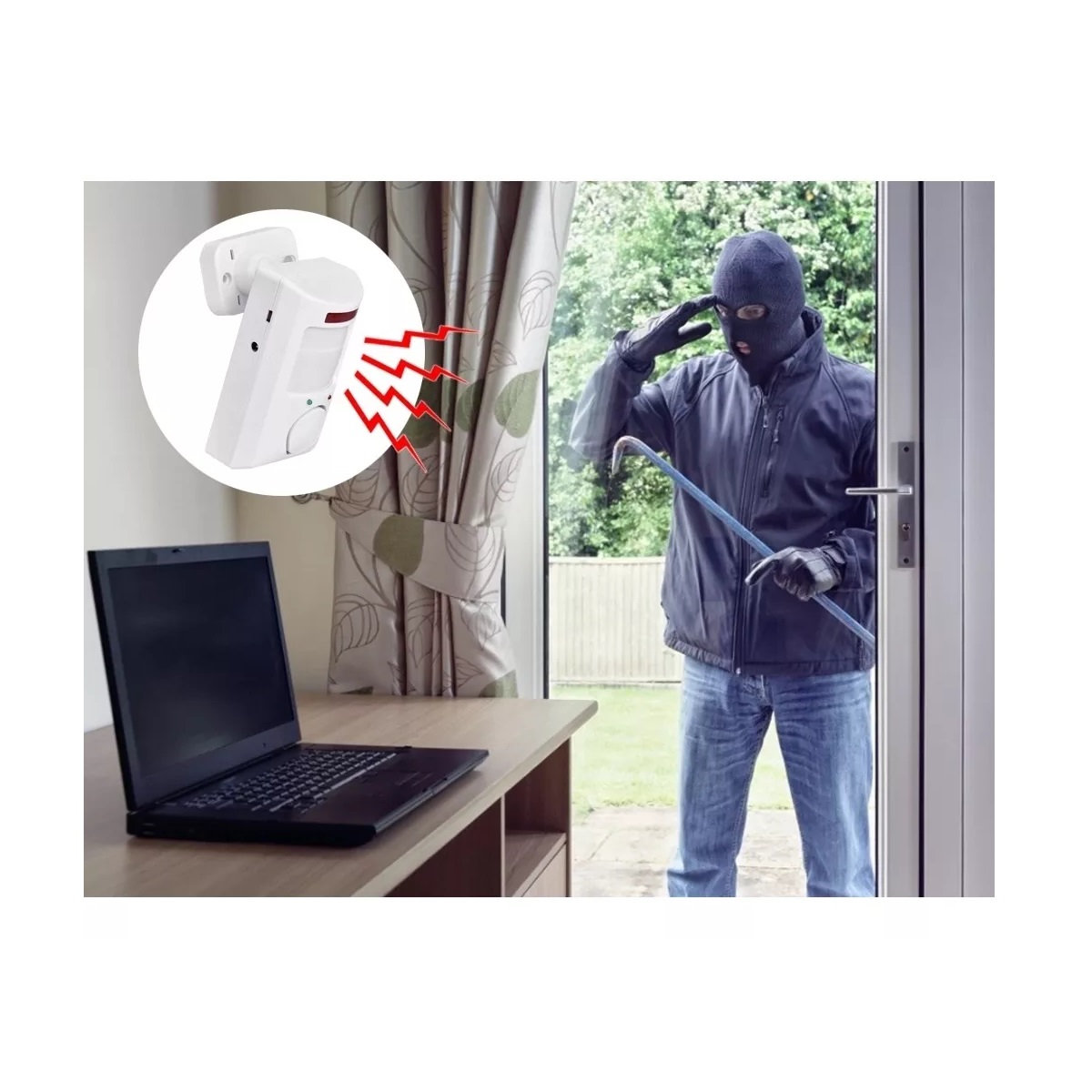 Sensor Detector Movimiento Alarma De Seguridad Inalámbrica