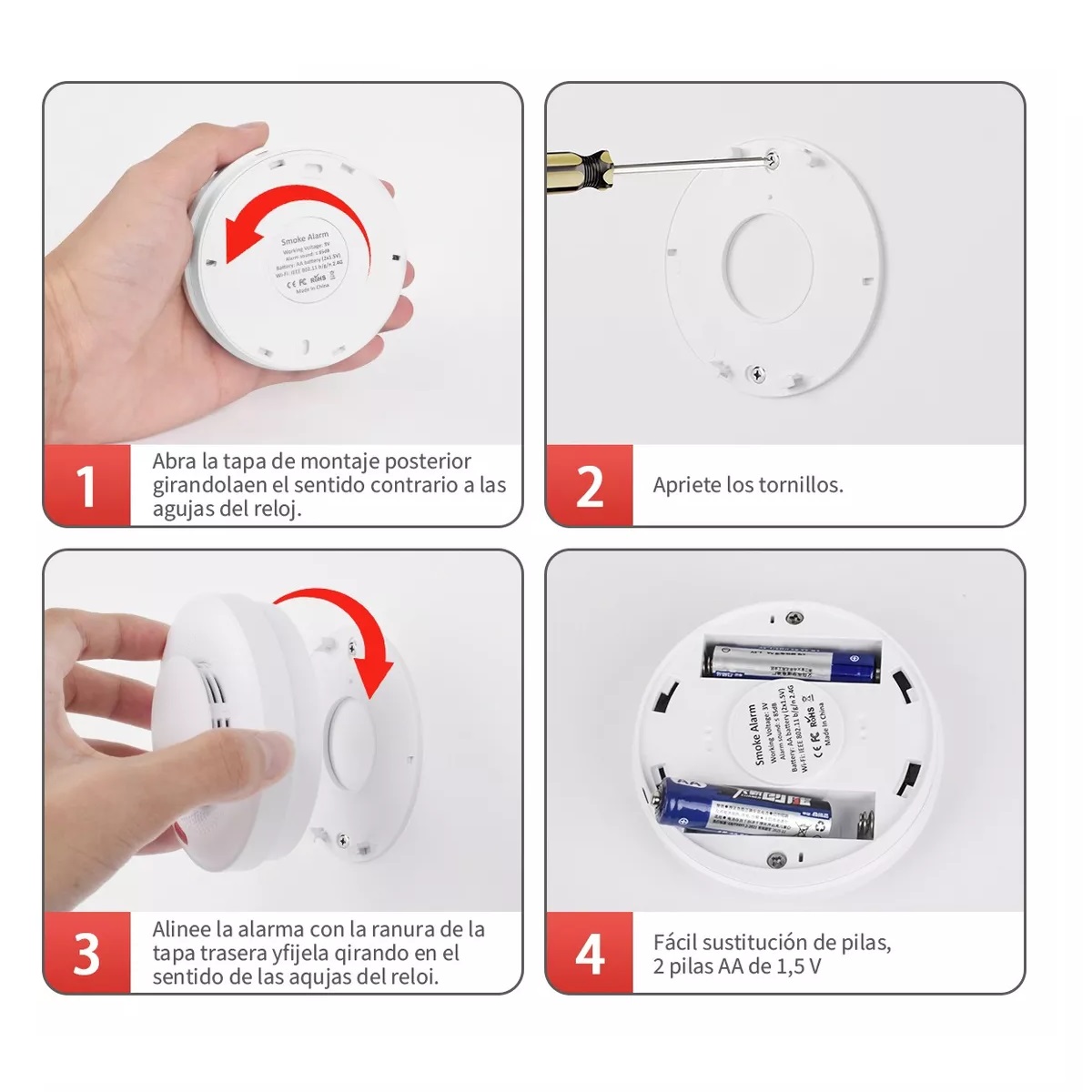 Detector De Humo Alarmas Y Sensores Wifi Inteligent Incendio