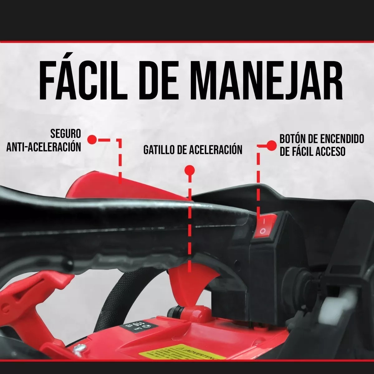 Motosierra A Gasolina Mini 25cc 1 Hp 305mm(12') Color Rojo/negro