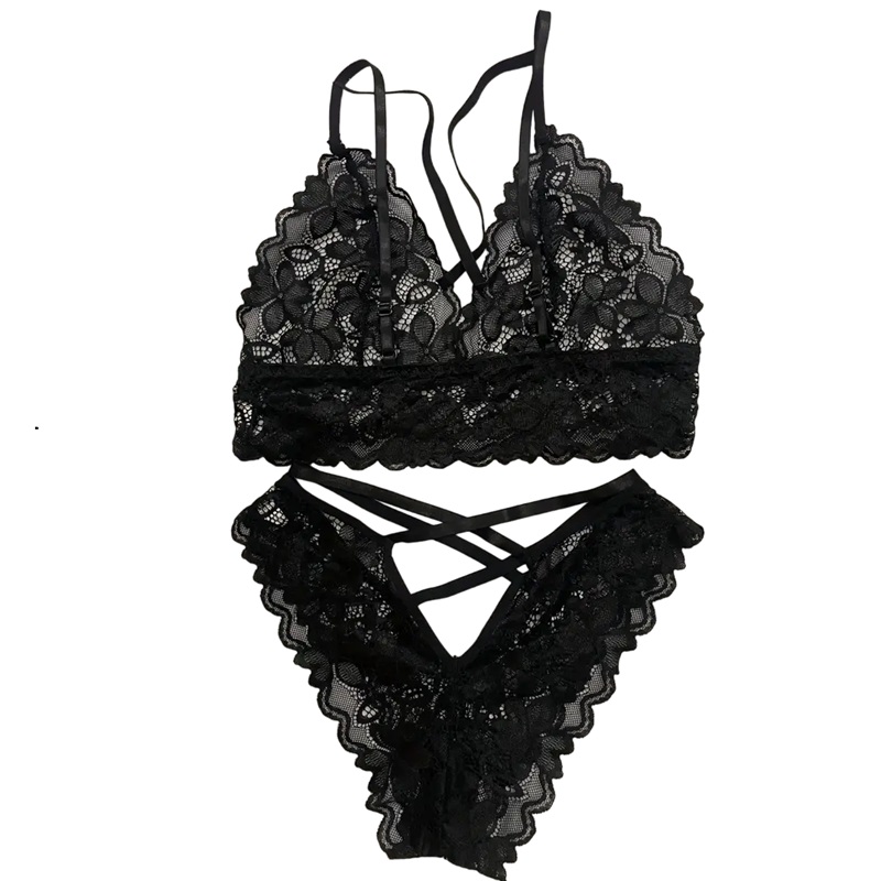 Conjunto de encaje Floral Sujetador y Panties.