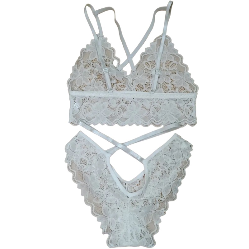 Juego lenceria de encaje Blanco .