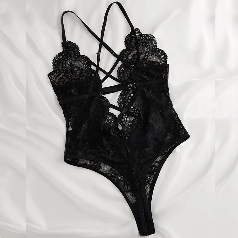 Body con encaje Negro.