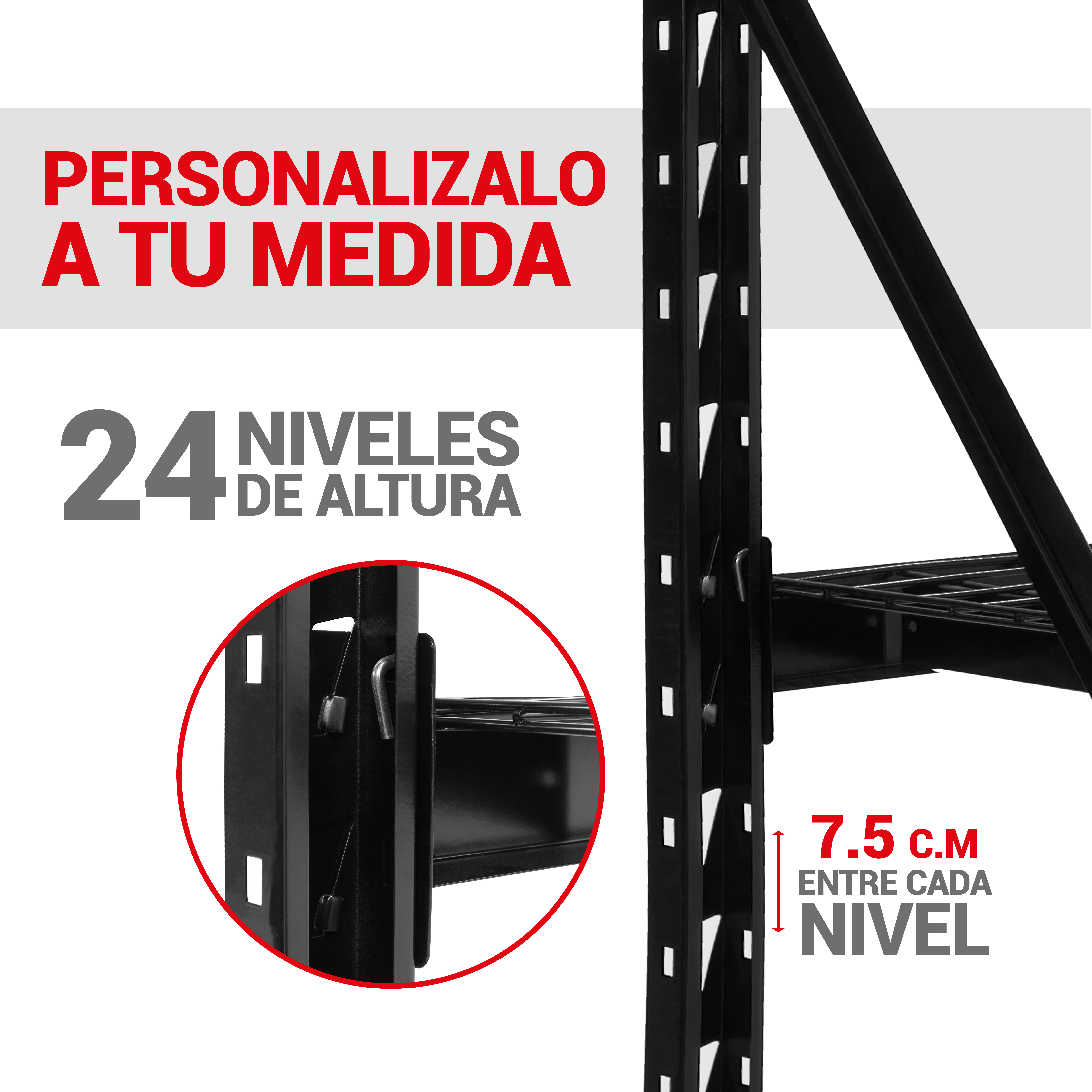 Onof Estante de Acero Soldado Industrial | 3 Niveles | Repisas Ajustables | 2 Toneladas