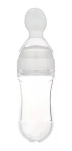 Chupón Alimentador Azul Fruta Y Biberón Cuchara Para Papilla Bebe.