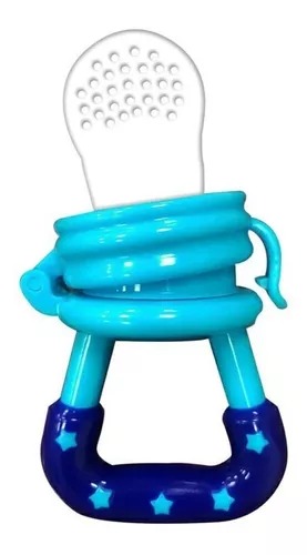 Chupón Alimentador Azul Fruta Y Biberón Cuchara Para Papilla Bebe.