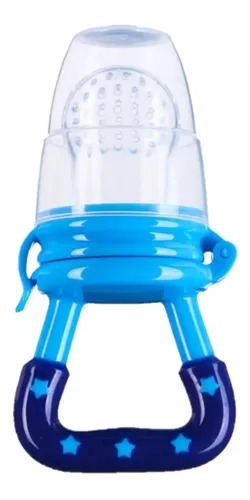 Chupón Alimentador Azul Fruta Y Biberón Cuchara Para Papilla Bebe.