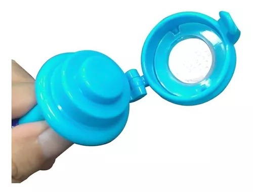 Chupón Alimentador Azul Fruta Y Biberón Cuchara Para Papilla Bebe.