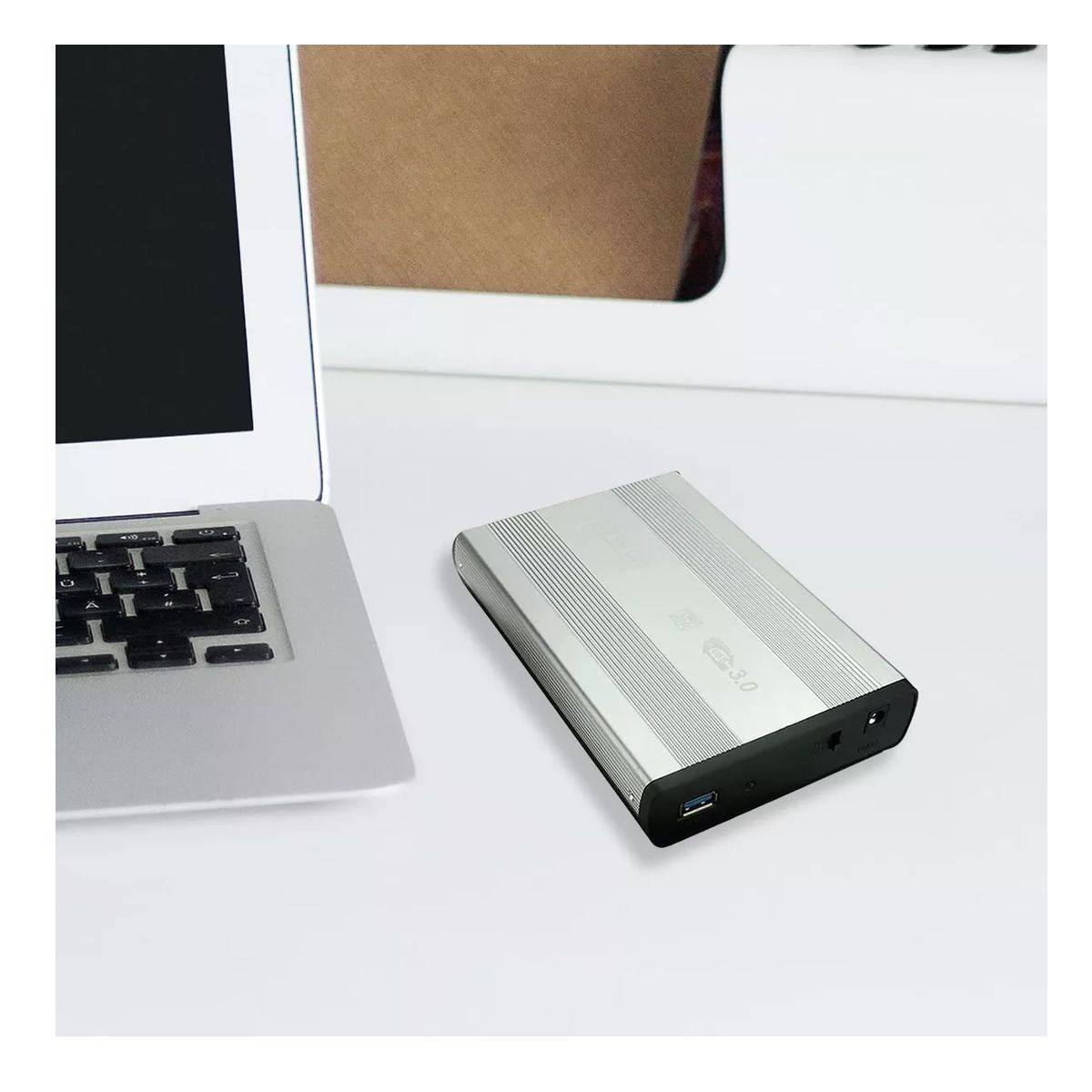 Gabinete Case Para Disco Duro 3.5 Sata A Usb 3.0 Hasta 4tb Plata.