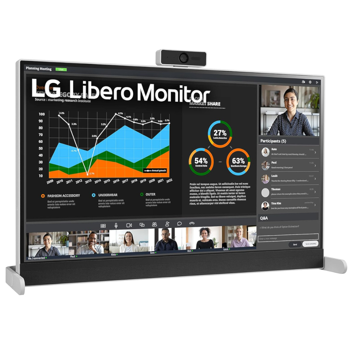Monitor LG Libero 27 Pulgadas QHD IPS Hdr 10 27MQ70QC-S