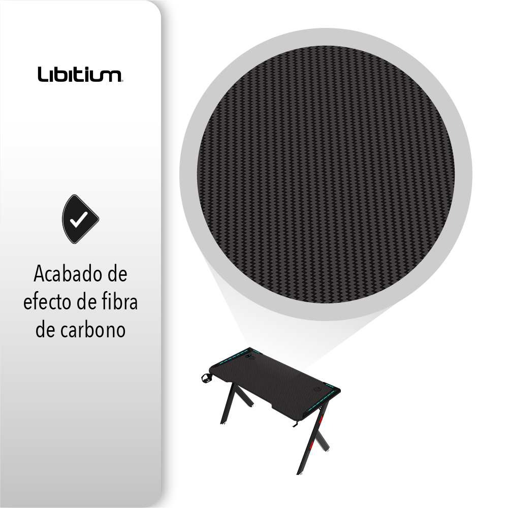 Escritorio Gamer RGB ideal para juegos y streaming.