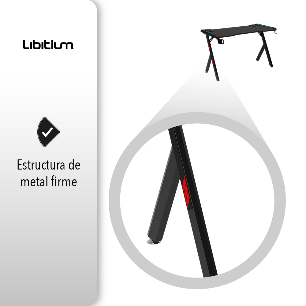 Escritorio Gamer RGB ideal para juegos y streaming.