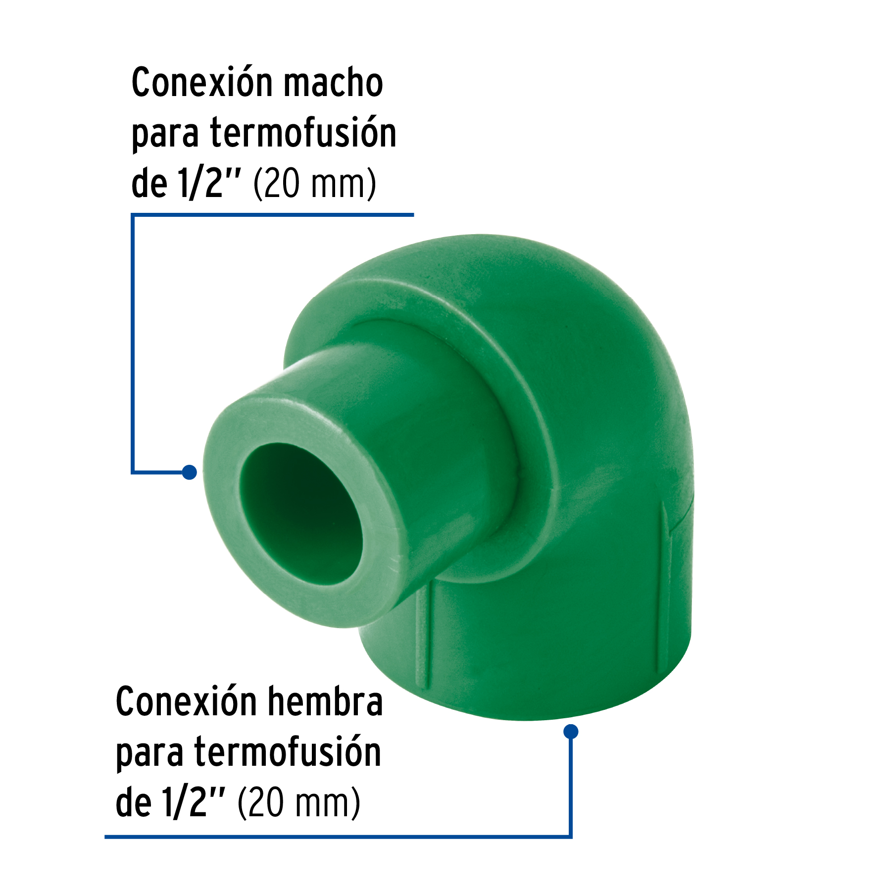 CODO 90° PPR, 1/2", MACHO-HEMBRA, FOSET 45551