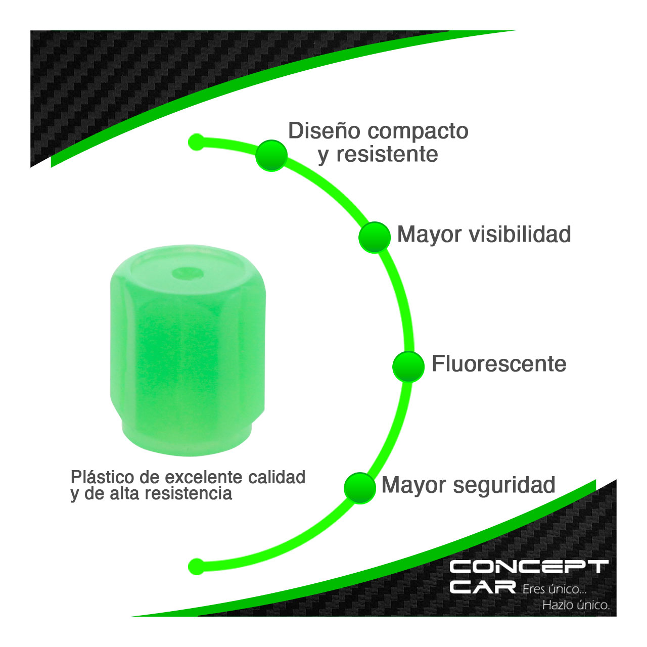 4 TAPON PARA VALVULA PIVOTE LLANTA FLUORESCENTES BRILLANTES 