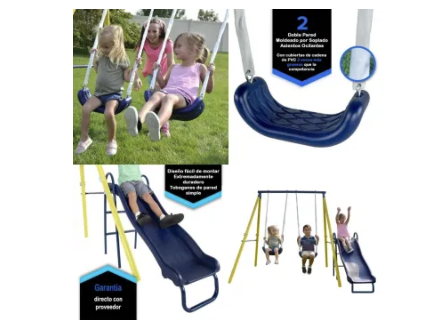 Juego de Columpios con Resbaladilla Sportspower