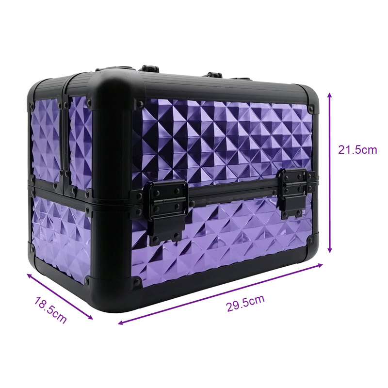 Neceser Cosmetiquera viaje , aluminio profesional diseño roquero con correa , Negro