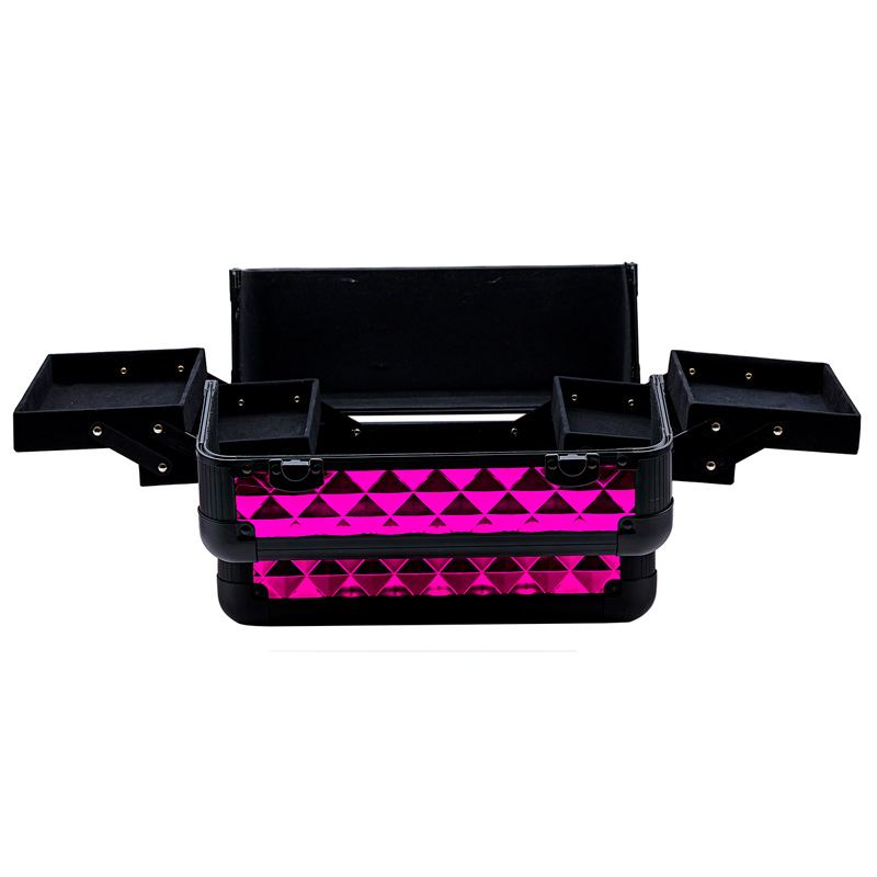 Neceser Cosmetiquera viaje , aluminio profesional diseño roquero con correa , Negro