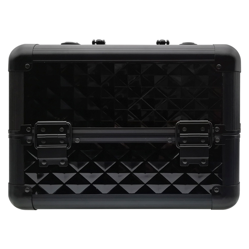 Neceser Cosmetiquera viaje , aluminio profesional diseño roquero con correa , Negro