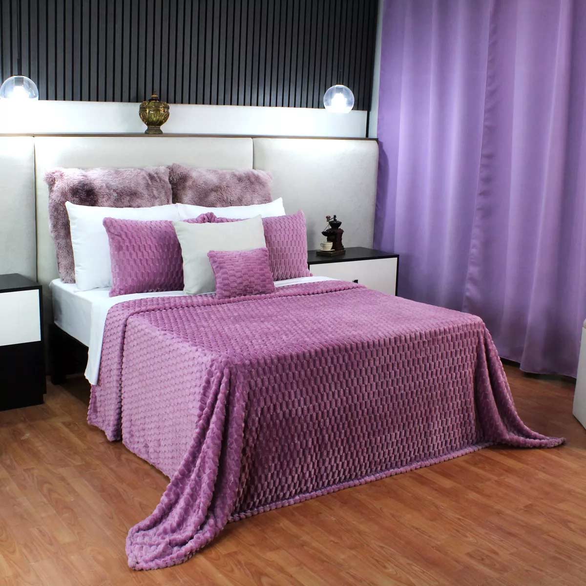  Frazada Matrimonial Ligera Morado Transpirable Térmico