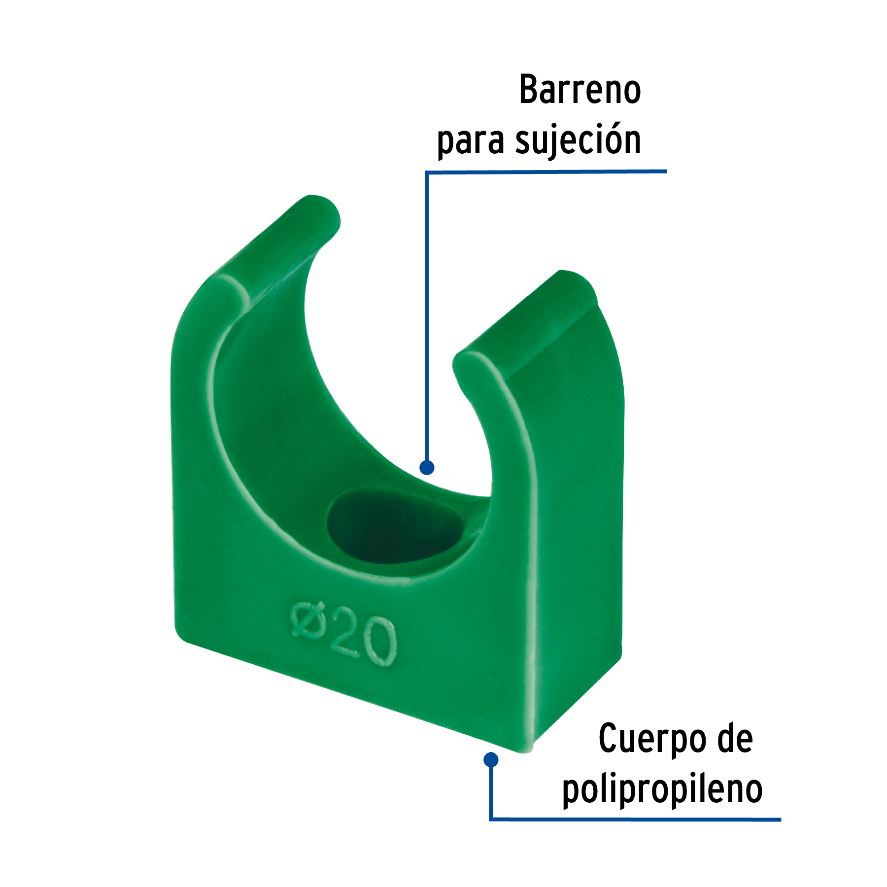 ABRAZADERA PPR, 1/2", TIPO U, FOSET 46795