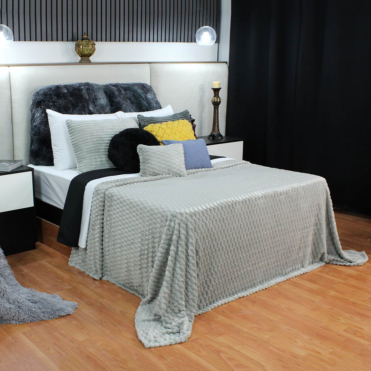 Frazada King Size Ligera Gris Transpirable Térmico.