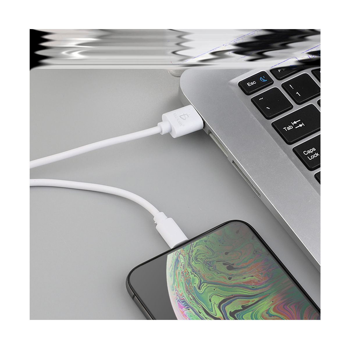  Cable De Carga Y Datos Microusb V8 3 Metros 2A Blanco.