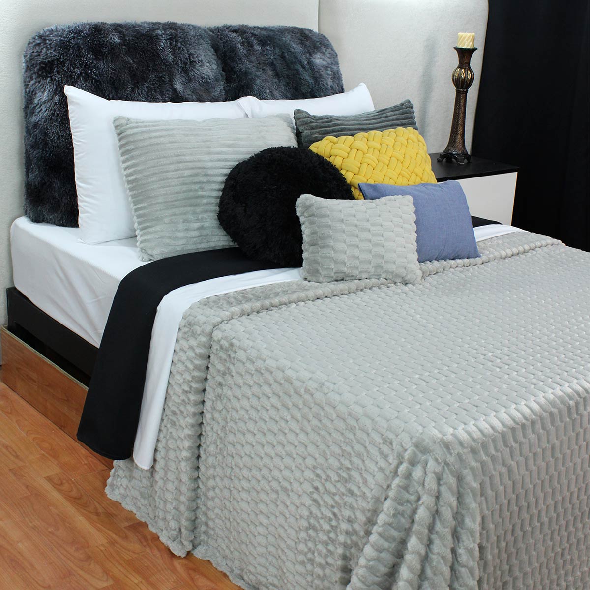 Frazada King Size Ligera Gris Transpirable Térmico.