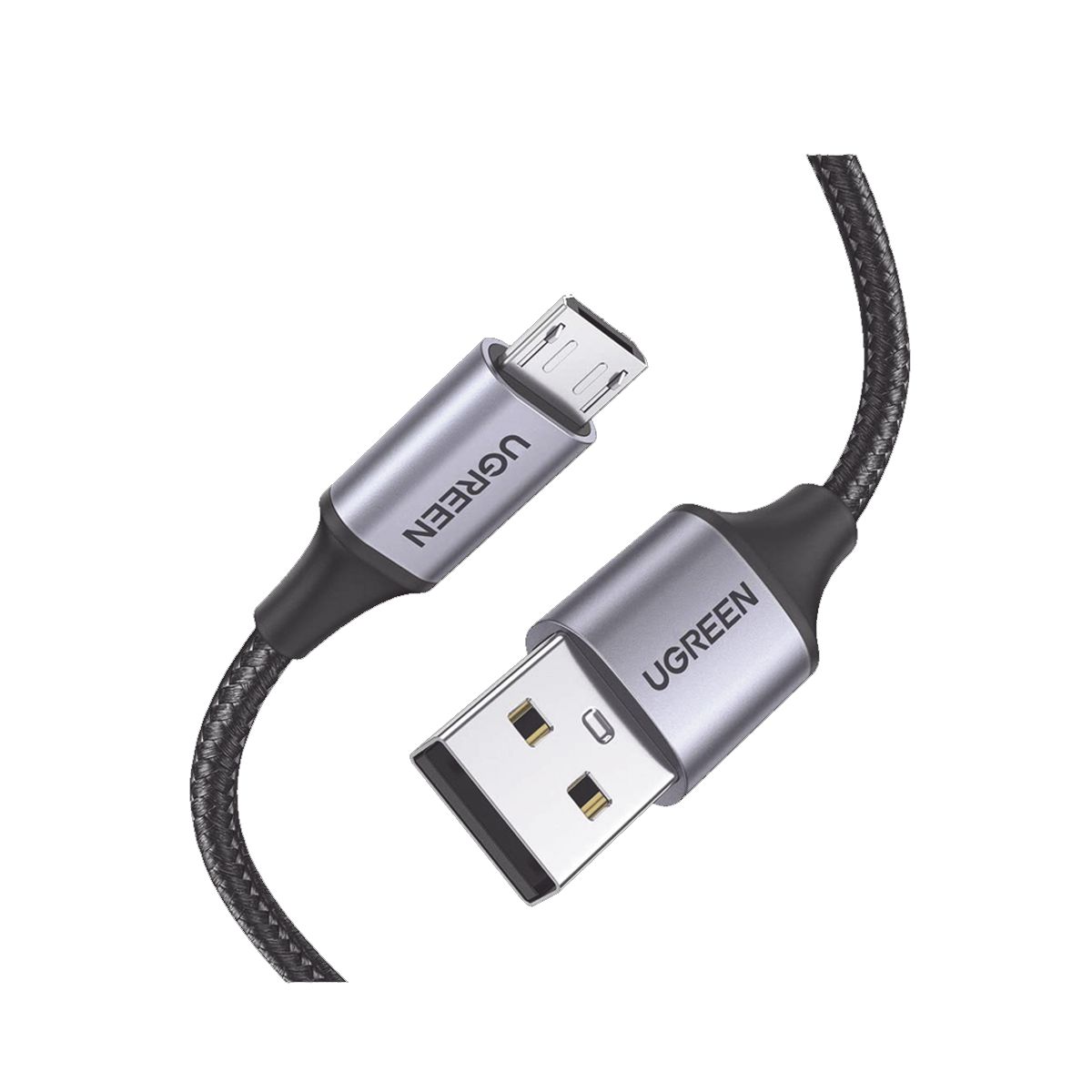 Cable USB-A a Micro USB 1 Metro Carga Rápida QC 3.0 2.0 Transferencia de datos de 480 Mbps  Recarga hasta 18W  Caja de Aluminio Ugreen .